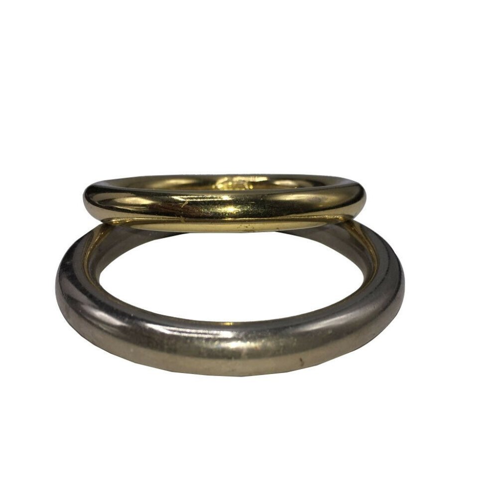 Judith Leiber Silver Tone and Gold Tone Smooth Ban